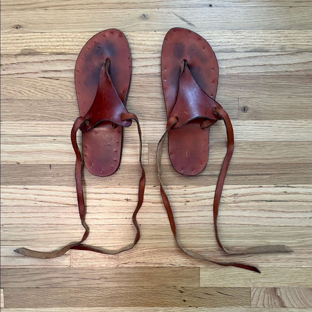 Barbara Shaum Brown Leather Sandals